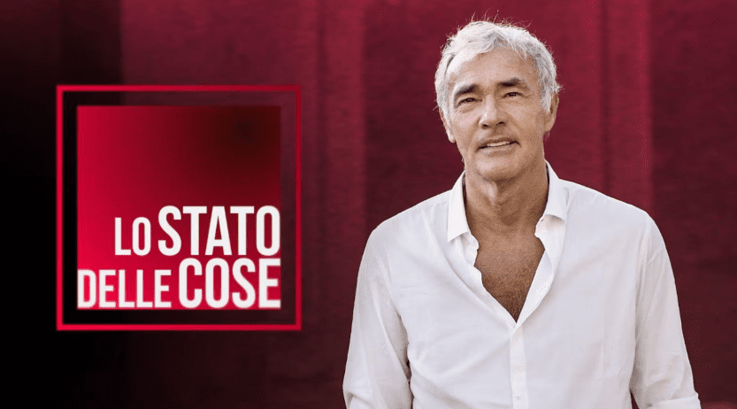 Tv3Blog's tweet card. Lunedì 13 ottobre su Rai 3 “Lo Stato delle Cose” con Giletti: pace in Medio Oriente, Renzi vs Cerno, caso Garlasco, intervista a Lovati.