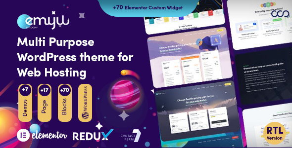 Stylelib_Themes's tweet card. EMYUI is a responsive, pixel-perfect, clean, and modern WordPress Theme to build your own unique hosting and domains business website in minutes with the help of countless amazing features and elem...