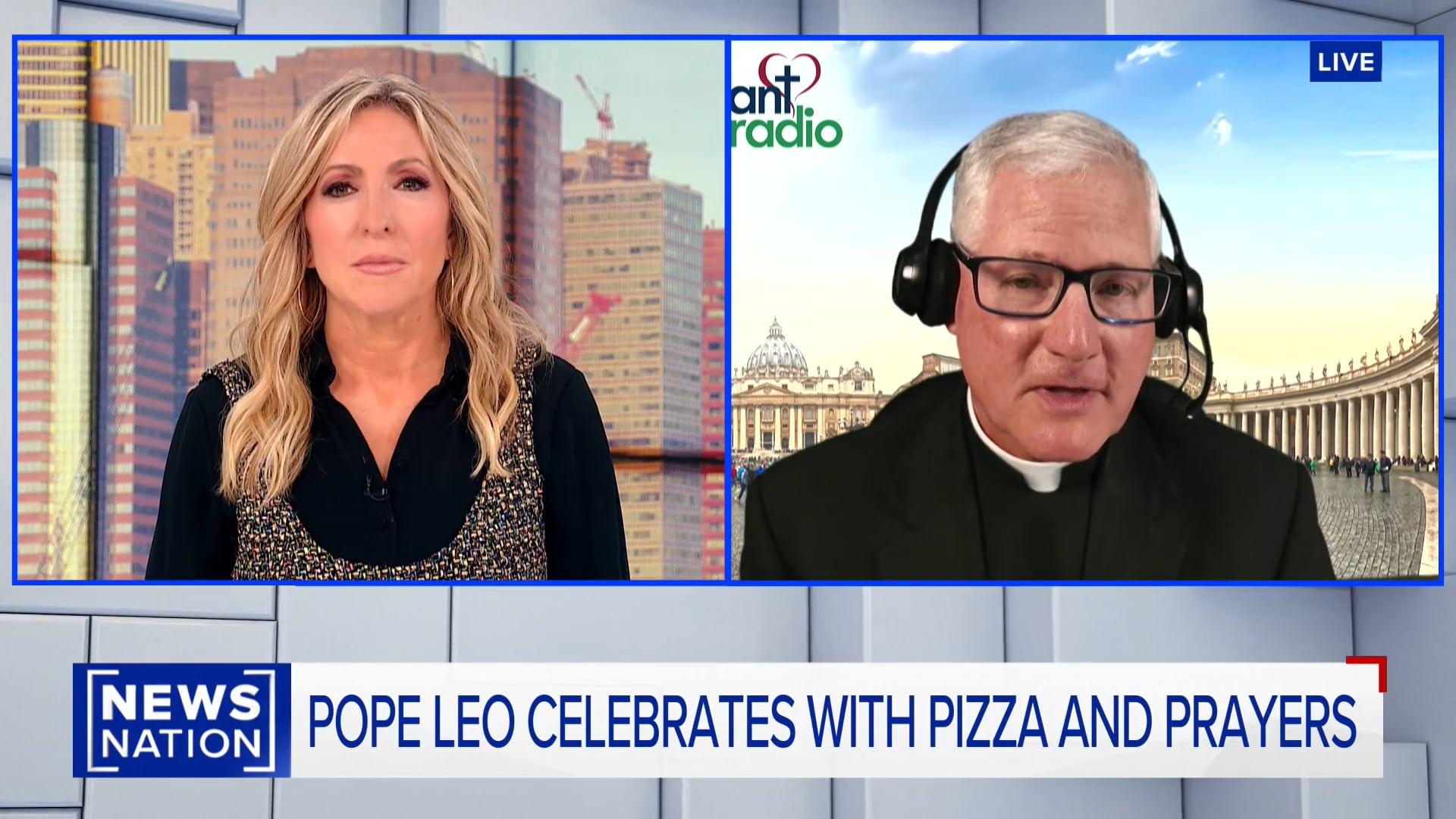 relevantradio's tweet card. Fr. Rocky on NewsNation: Pope Leo XIV Celebrates His 70th Birthday with Pizza and Prayer - Relevant Radio