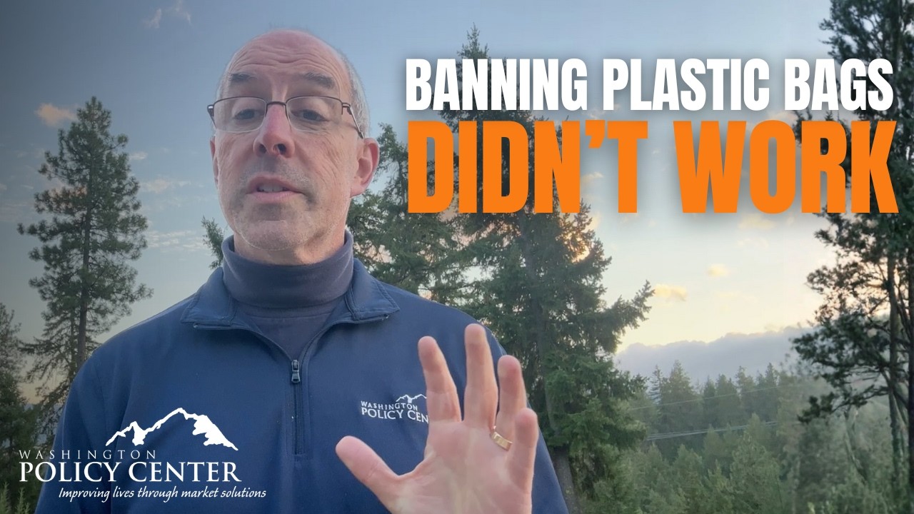 WAPolicyCenter's tweet card. Data Confirms the Truth About Banning Plastic Bags | Todd Myers