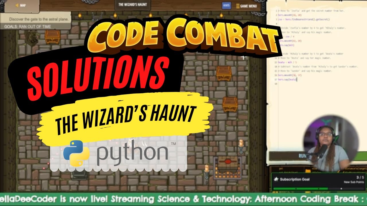 stelladeecoder's tweet card. CodeCombat Python | The Wizard's Haunt