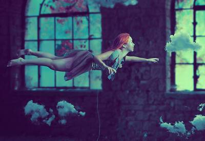 TutsPlusDesign's tweet card. In this tutorial I'll show you how to use Adobe Photoshop to create a fantasy scene featuring a flying woman catching clouds inside a room.  First we'll retouch the room and change the lighting,...