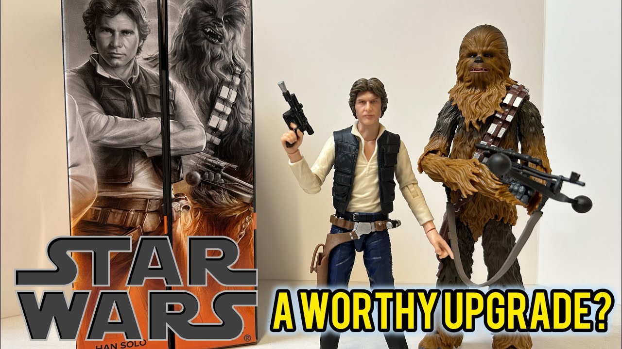 jangomac72's tweet card. Star Wars The Black Series Han Solo & Chewbacca A New Hope figure...