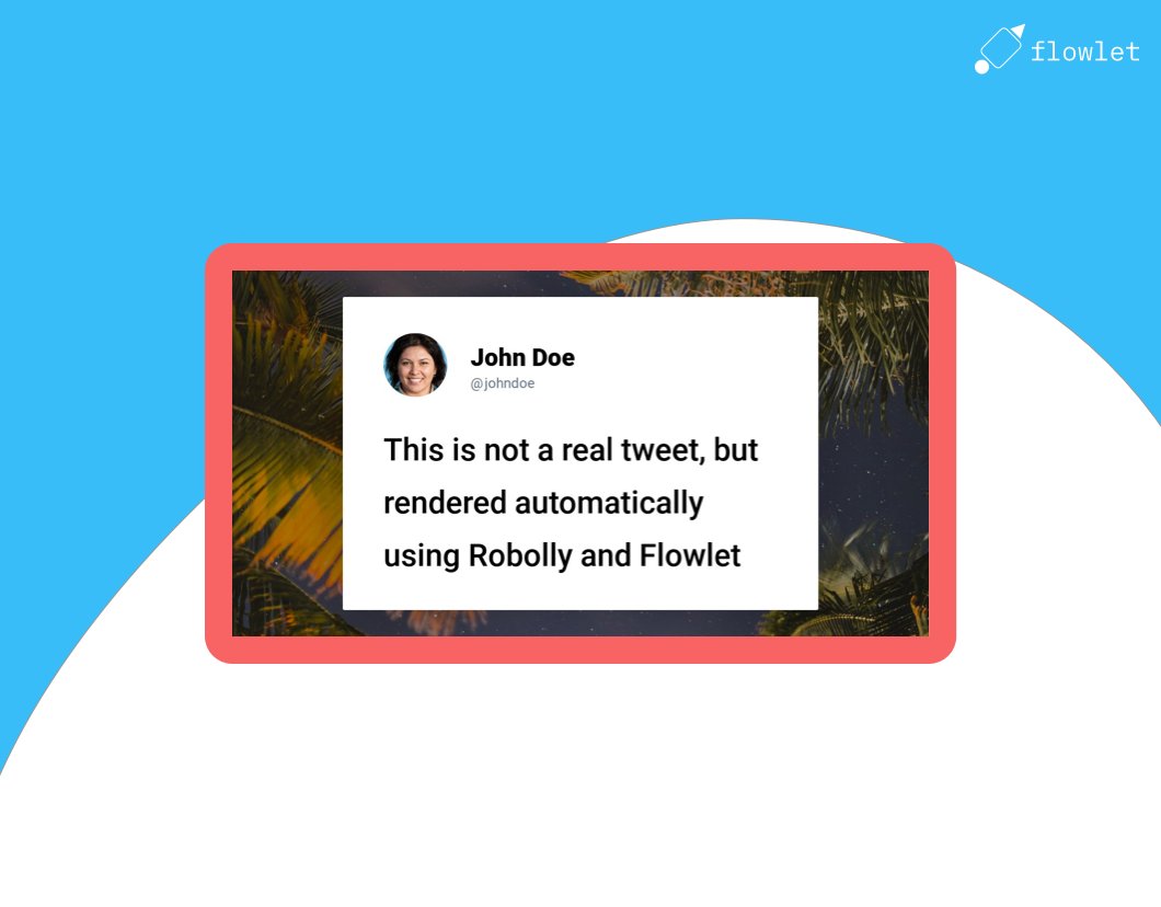 FlowletApp's tweet card. Mail custom images from Robolly upon a webhook triggered by an app created in Glide. Learn how to connect these services with Flowlet.