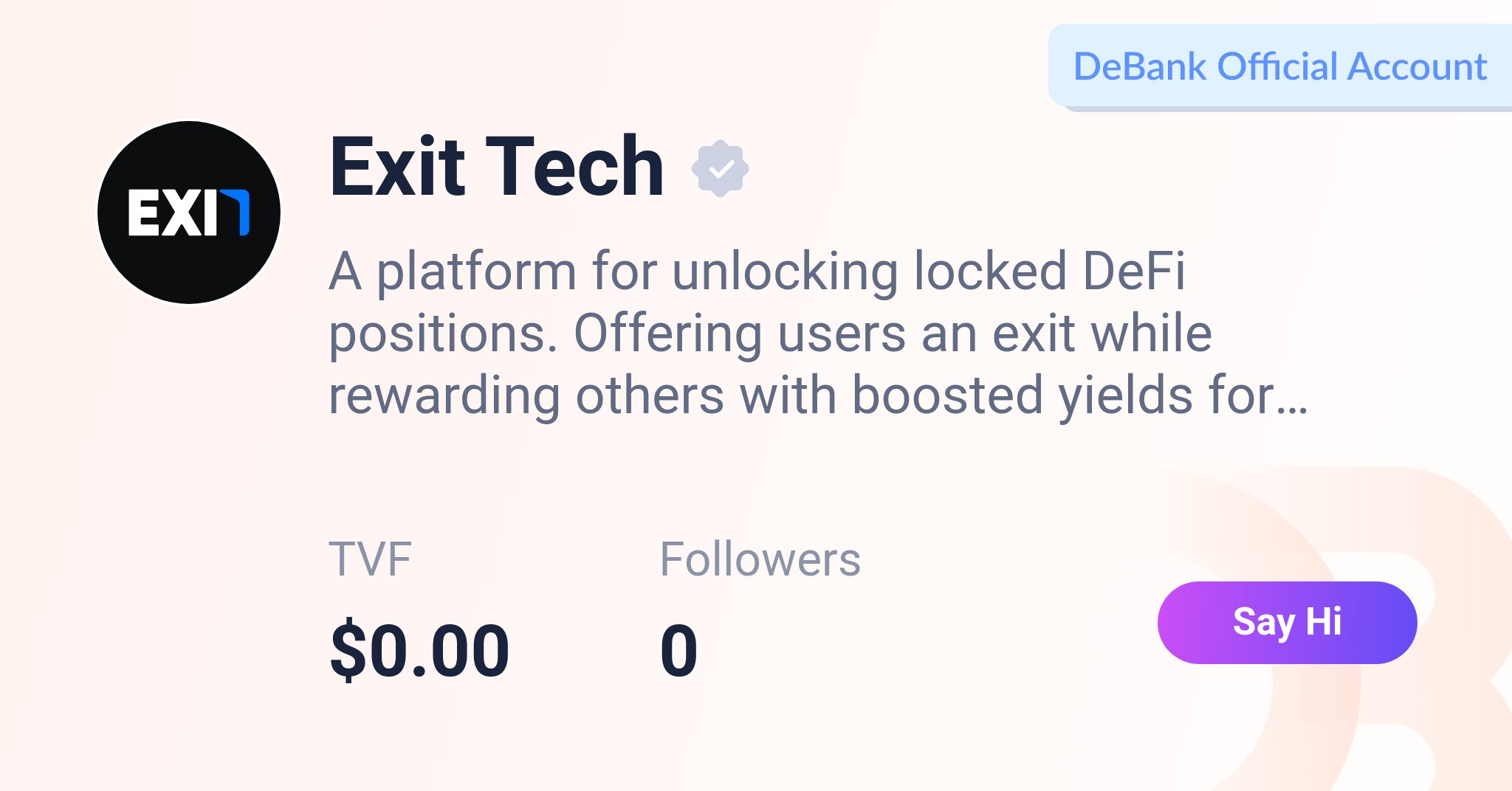 exit_tech_'s tweet card. Your go-to portfolio tracker for Ethereum and EVM