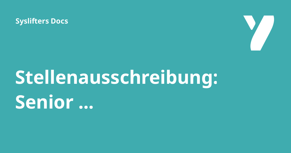 syslifters's tweet card. Stellenausschreibung: Senior Penetrationtester - Syslifters Docs