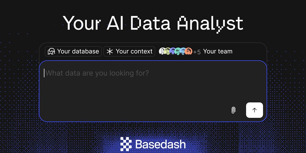 16vchq's tweet card. Basedash is the next-gen BI tool that lets you create dashboards and understand your customers using natural language. Connect your data source, describe the chart you want, and let AI generate the...