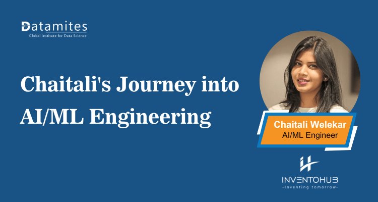 DataMites's tweet card. Discover how Chaitali transitioned from a Data Analyst to a successful AI/ML Engineer. Learn her strategies, challenges, and key takeaways for building a career in artificial intelligence and data...