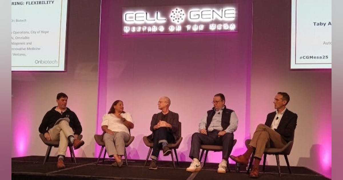 Slabodkin's tweet card. Panelists at the 2025 Cell & Gene Meeting on the Mesa laid out the challenges and opportunities facing the industry as it looks to produce these therapies at scale.