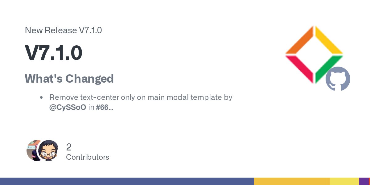 CySSo_O's tweet card. What's Changed Remove text-center only on main modal template by @CySSoO in #66 Improve email template design by @CySSoO in #67 Add evercms shortcode alias by @CySSoO in #64 Update block size ...