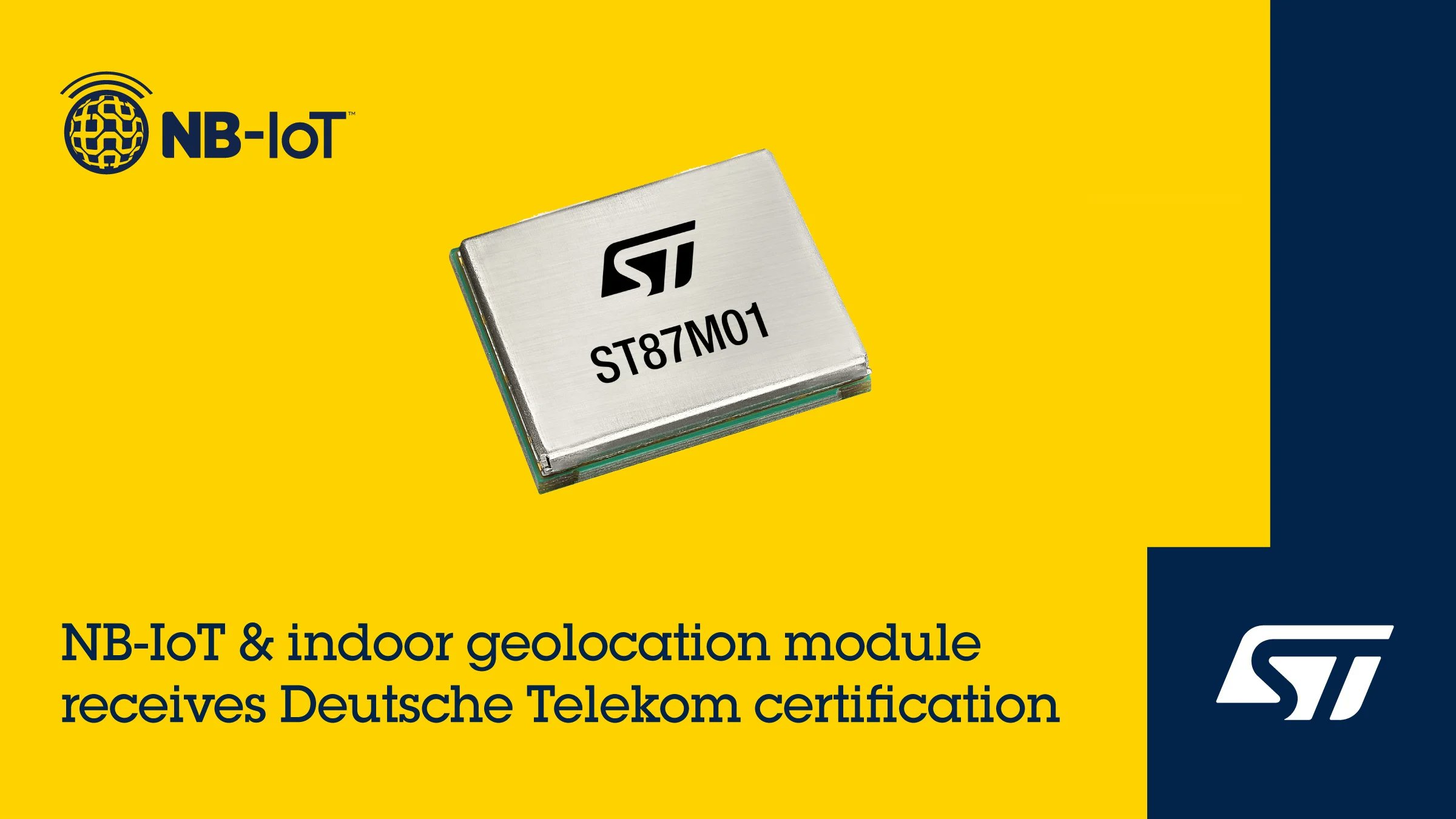 electronic_buzz's tweet card. the spectrum of electronics applications, has announced that its ST87M01 NB-IoT and geolocation module adds new.