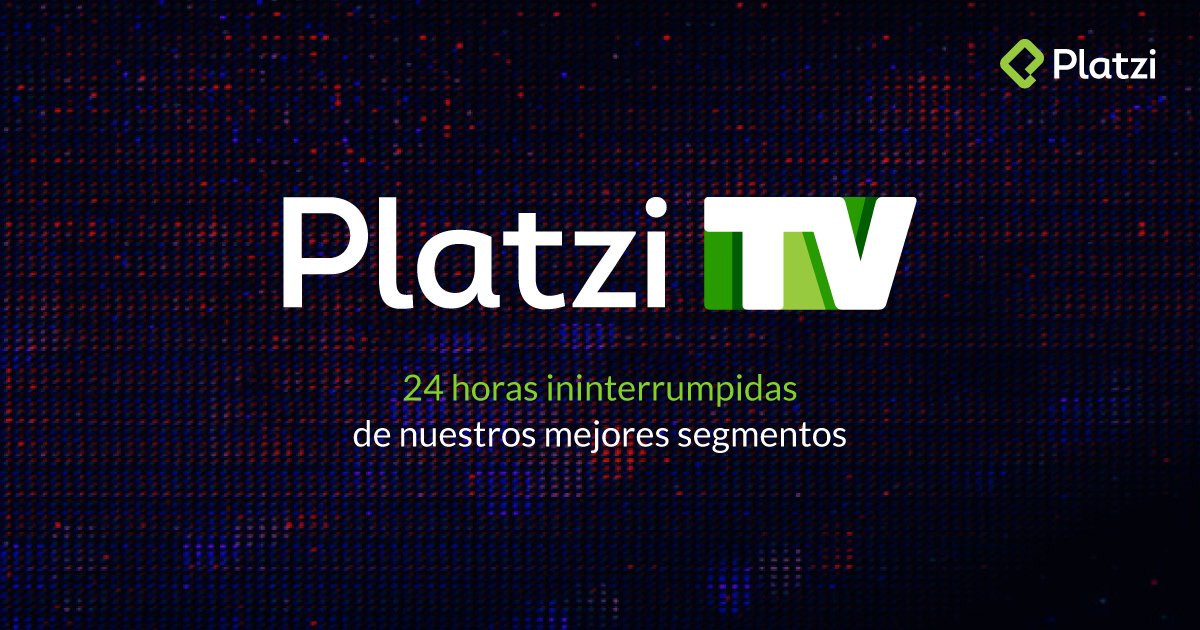 freddier's tweet card. Platzi TV son 24 horas ininterrumpidas de algunos de los mejores segmentos de los contenidos de Platzi para que nunca pares de aprender.