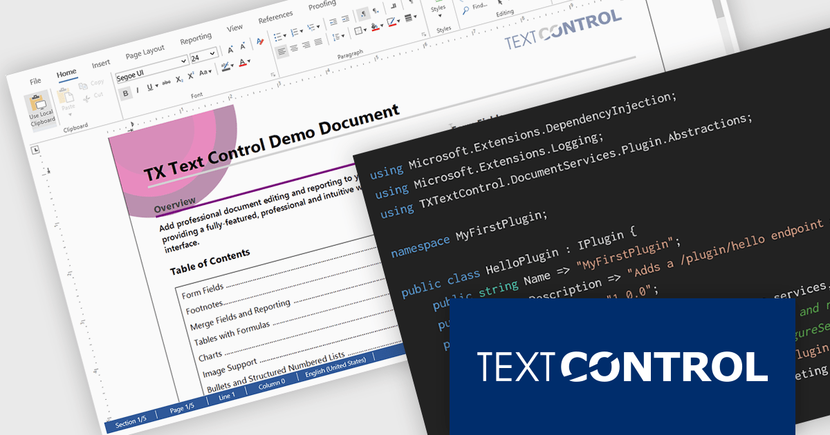 ComponentSource's tweet card. Text Control DS Server 4.1.0 introduces plug-in support for extending document processing logic directly within the server environment.