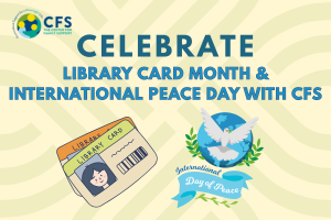 cfsny's tweet card. September 18, 2025 @ 11:00 am - 12:30 pm - Join us for crafts on what is peace to you & to receive support in applying for a NYPL card.