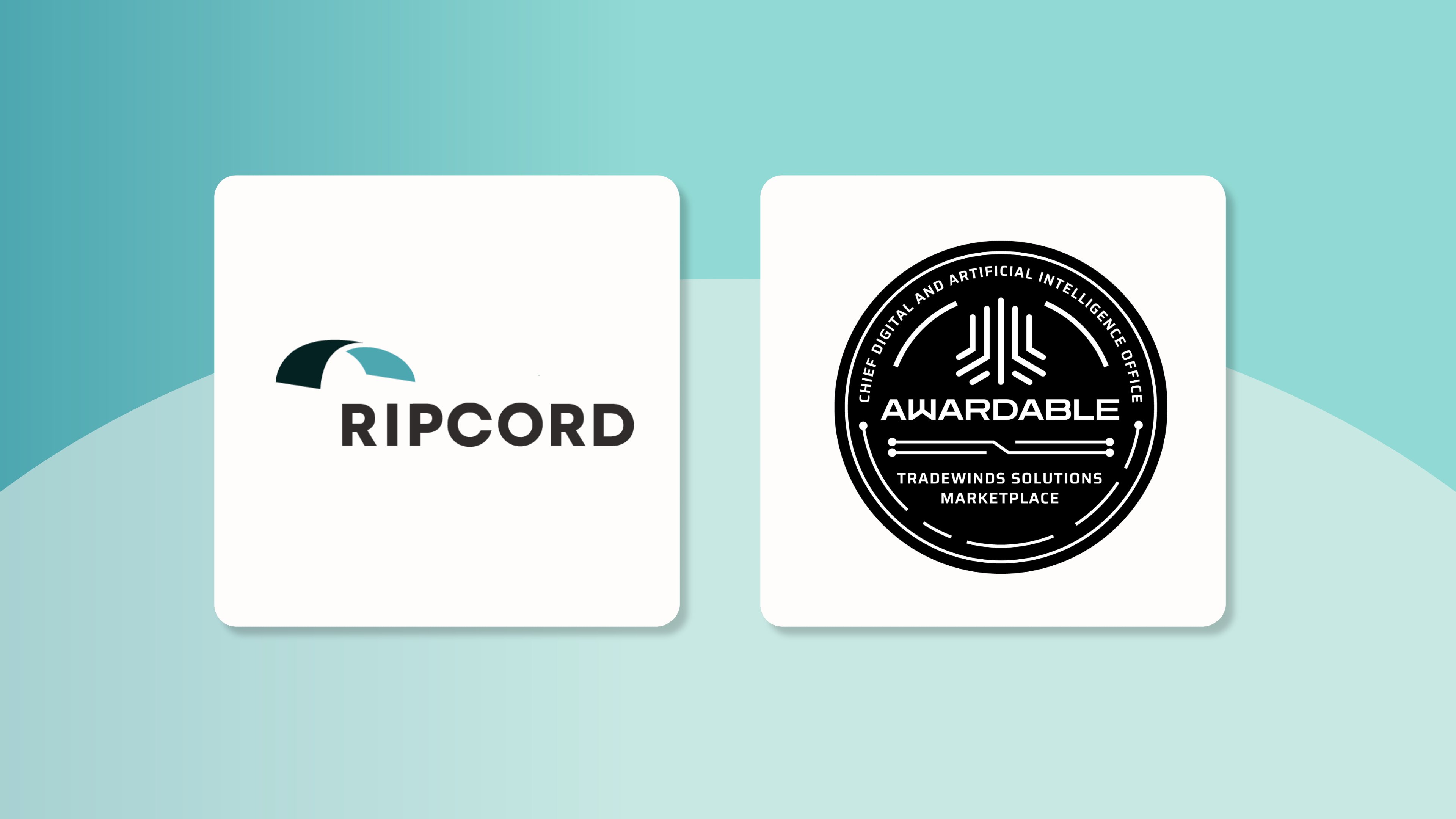 getripcord's tweet card. Ripcord assessed 'Awardable' in the DoD’s Tradewinds Marketplace, offering robotic digitization and AI-powered document intelligence for government agencies.