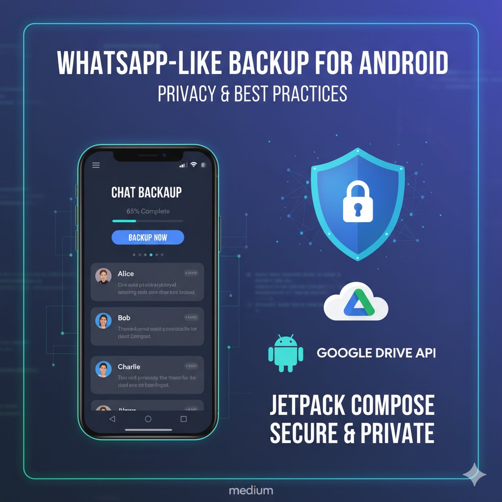 proandroiddev's tweet card. Implement seamless and secure Google Drive backup & restore for your app’s database using the private AppData folder, Kotlin, and…
