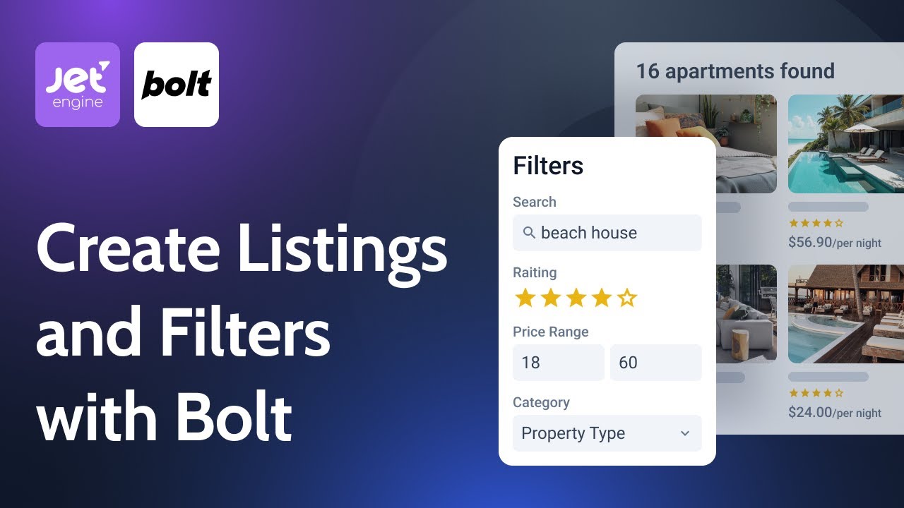 MRcrocoblock's tweet card. How to Create Listings Directory & Filters with AI Builder Bolt &...