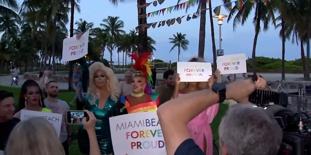 NBCOUT's tweet card. One of the most iconic symbols in Miami Beach is gone after crews with the Florida Department of Transportation removed the rainbow crosswalk from Ocean Drive. WTVJ's Daniella Cabo reports on the...