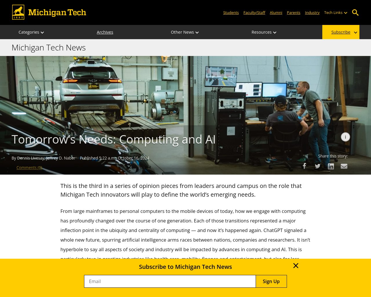 managetech_inc's tweet card. Michigan Techのイノベーターが世界の新興ニーズを定義する役割について コンピューティングとの関わり