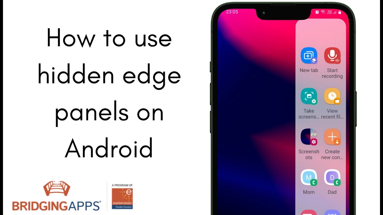 BridgingApps's tweet card. How to use Hidden Edge Panels on Android