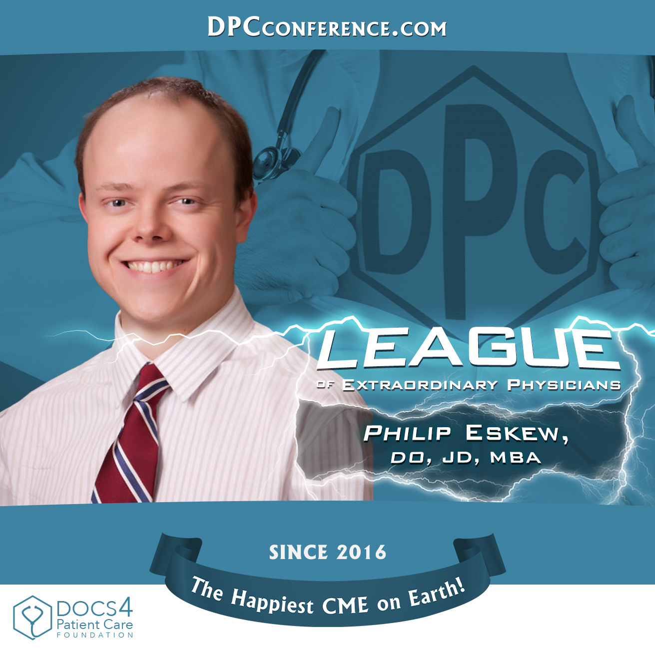 D4PC's tweet card. Phil Eskew brings a deep dive entitled "Conflicts of Interest" in our Start Up track designed for physicians launching their DPC doctor's office.