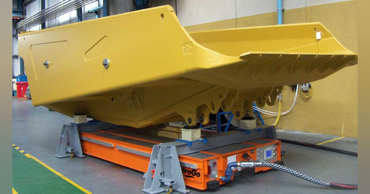 MachineDesign's tweet card. Air casters make it easy to join large assemblies and setup flexible manufacturing lines.