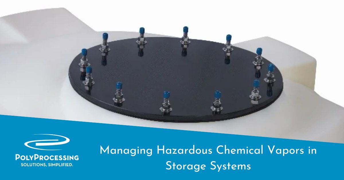 PolyProcessing's tweet card. When seeking to store chemicals safely, it's important you take proper precaution with chemicals known to create hazardous and harmful fumes.