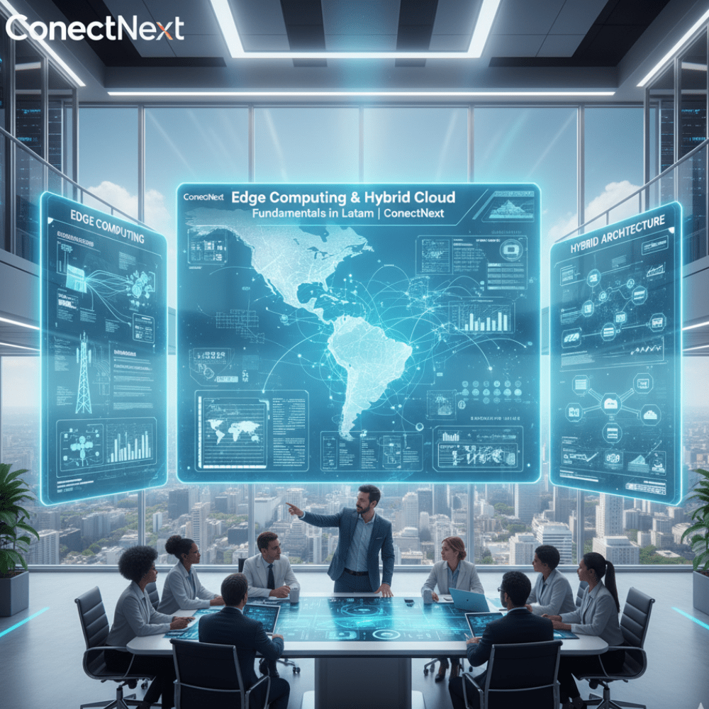 ConectNext's tweet card. Explore strategic insights on Edge Computing and Hybrid Cloud solutions in Latin America. Unlock new business models and operational efficiency with robust, secure infrastructure.
