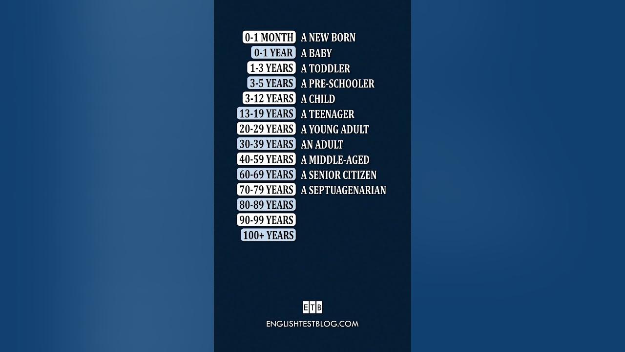 EnglishTestBlog's tweet card. Life Stages Vocabulary