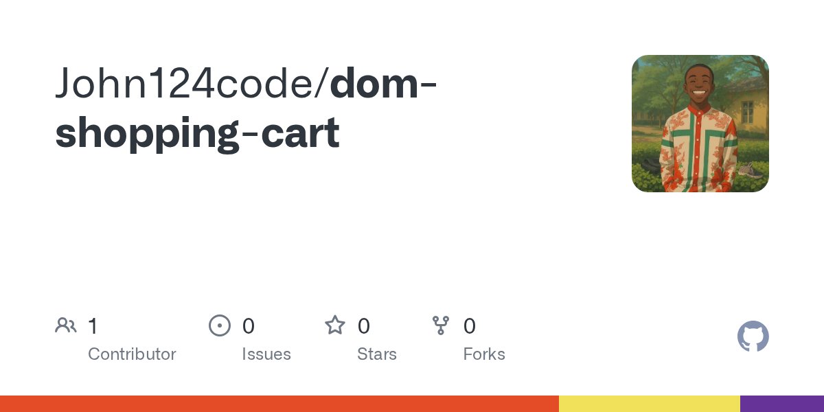 JohnOnStack's tweet card. Contribute to John124code/dom-shopping-cart development by creating an account on GitHub.