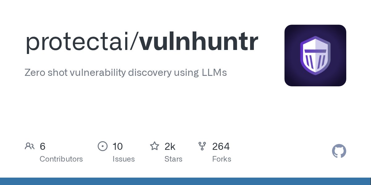 byt3bl33d3r's tweet card. Zero shot vulnerability discovery using LLMs. Contribute to protectai/vulnhuntr development by creating an account on GitHub.