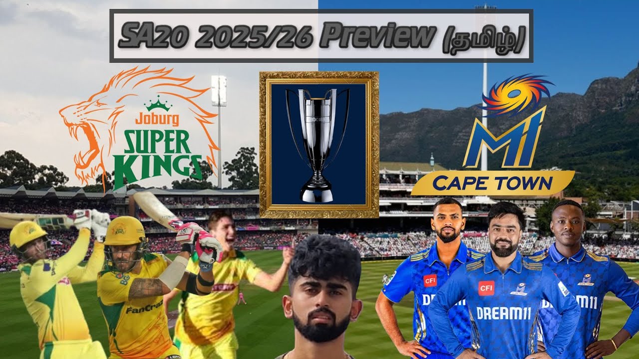 OpinionAdarsh's tweet card. SA20 2025/26 Preview (தமிழ்): JSK and MICT