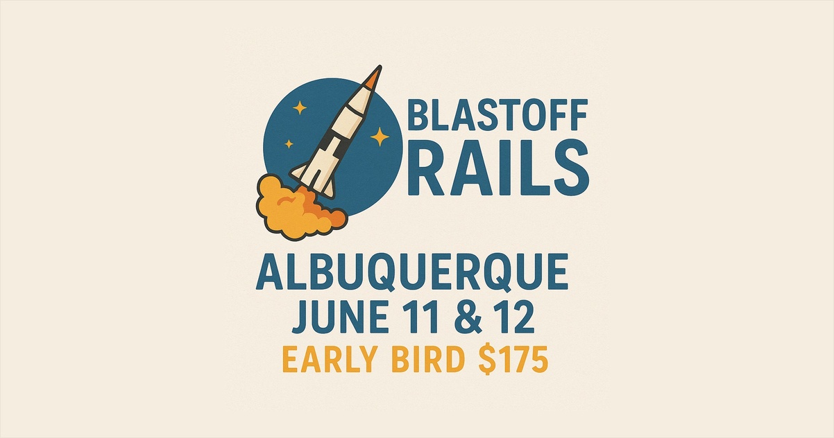 blastoffrails's tweet card. Get your tickets for Blastoff Rails, June 11-12, 2026 in Albuquerque, New Mexico