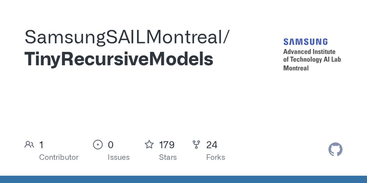 justthisguy's tweet card. Contribute to SamsungSAILMontreal/TinyRecursiveModels development by creating an account on GitHub.