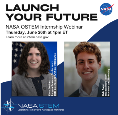 NevadaEPSCoR's tweet card. Launch Your Future: NASA Internships Virtual Webinar, internship opportunities, high school students, college students