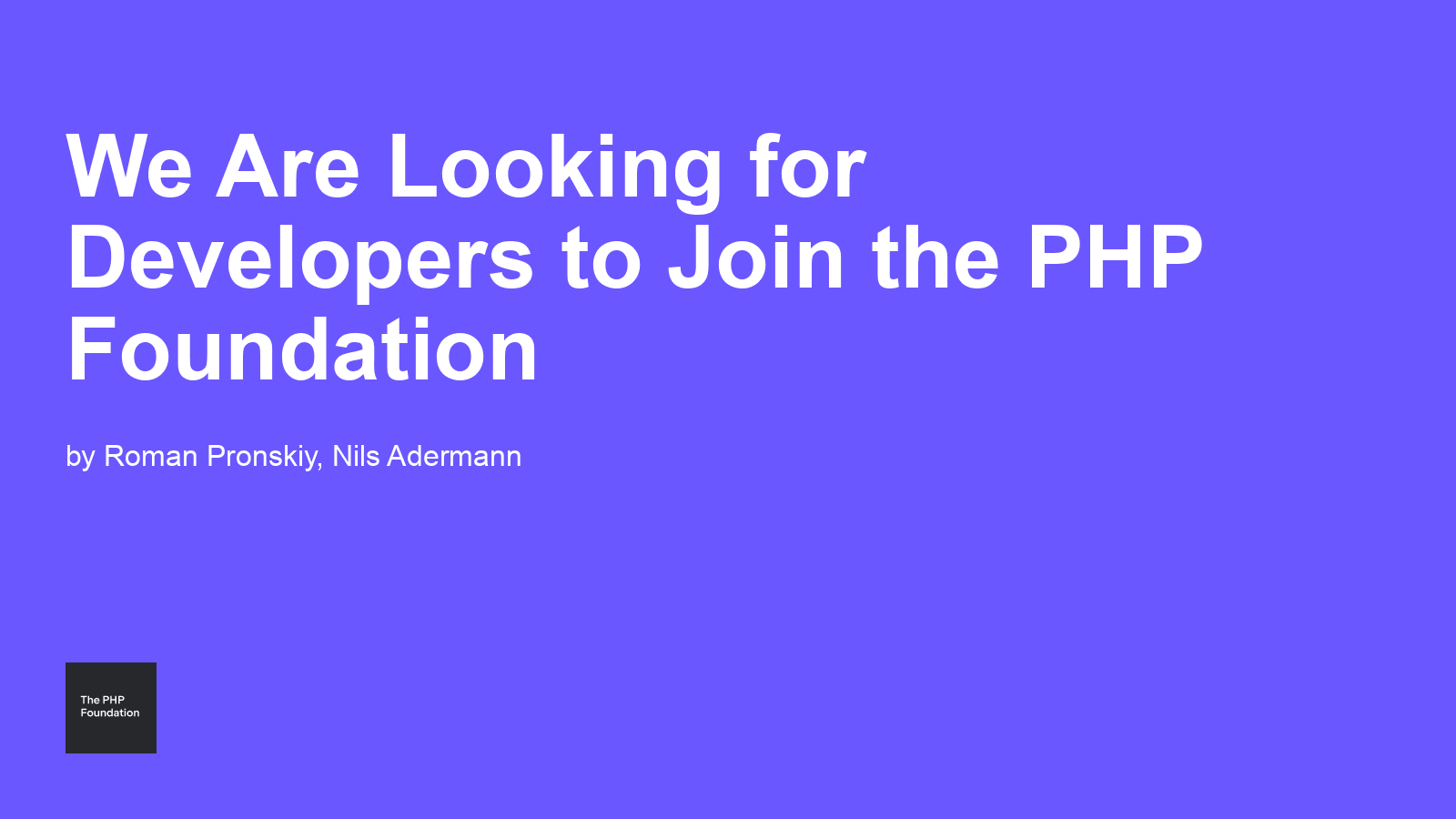 ThePHPF's tweet card. The PHP Foundation — Supporting, Advancing, and Developing the PHP Language