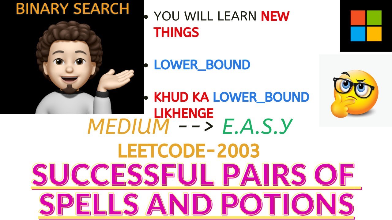 CSwithMIK's tweet card. Successful Pairs of Spells and Potions | Leetcode 2300 | Detailed |...