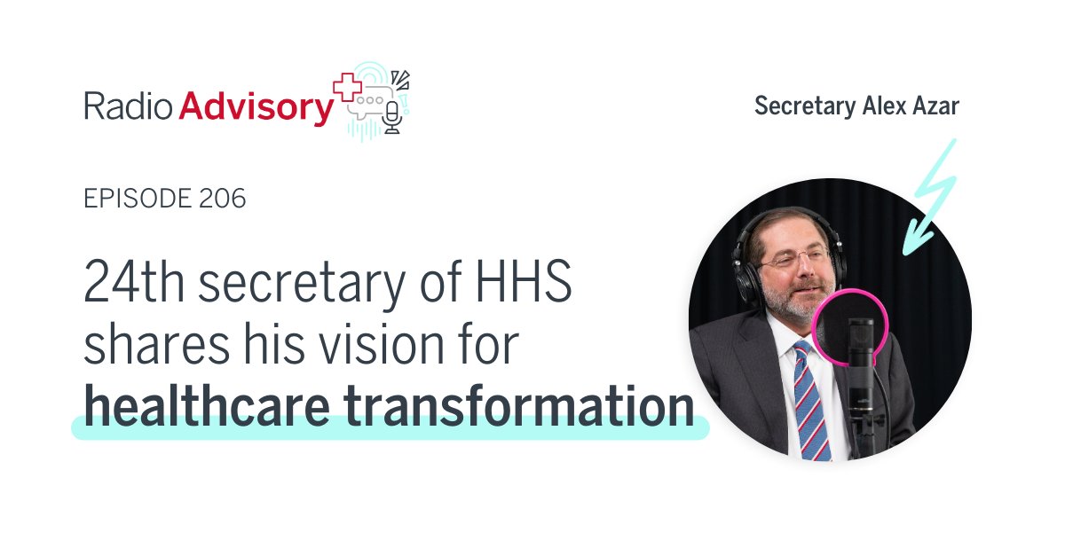 AlexAzar's tweet card. A top podcast for healthcare leaders, with over one million downloads, Radio Advisory is your weekly download on how to untangle the industry's most pressing challenges to help leaders like you make...