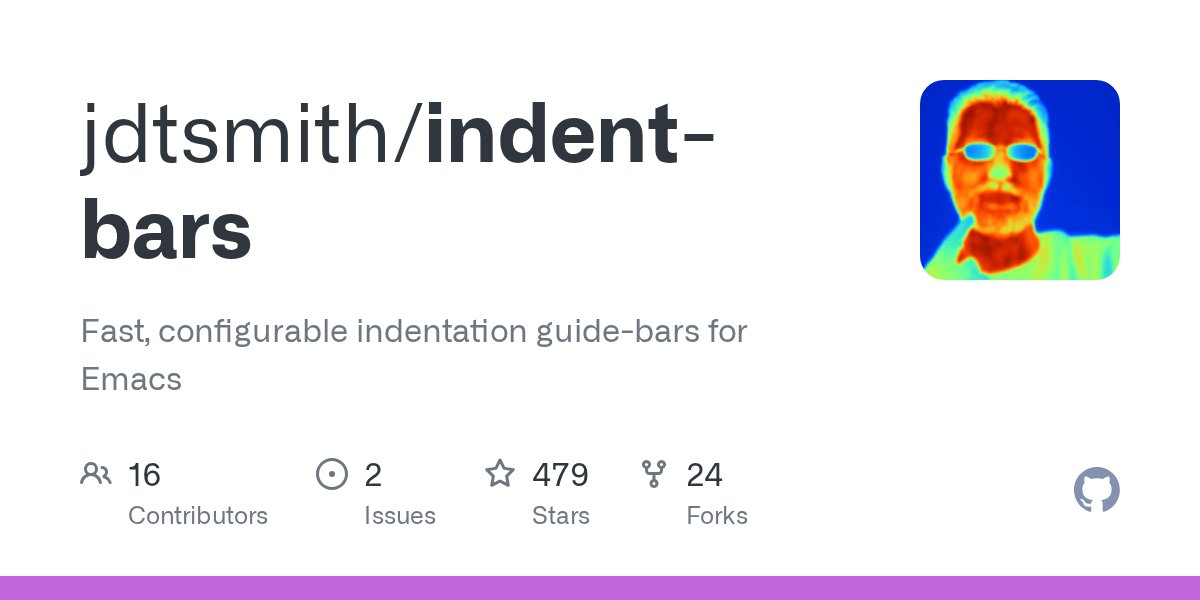 learnemacs's tweet card. Fast, configurable indentation guide-bars for Emacs - jdtsmith/indent-bars