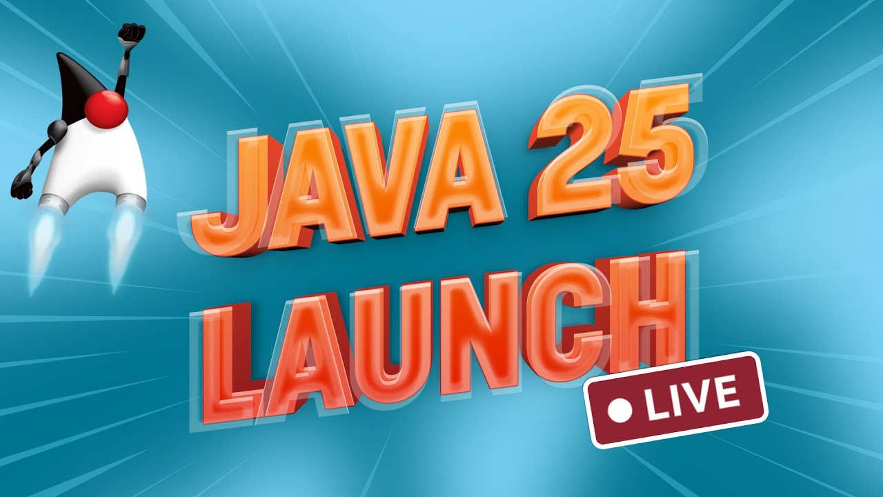 _The_Java_Guy_'s tweet card. Java 25 Launch Stream