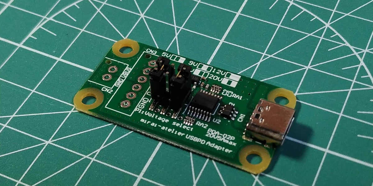 betaEncoder's tweet card. USB Type-C Power Derivery 対応のACアダプタやモバイルバッテリーのようなPDソース機器からPDOに従った任意の電源を取り出すためのモジュールです。最大で5Aの電流を取り出せます。