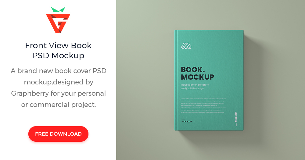 GraphBerry's tweet card. A brand new top view book cover PSD mockup, great to present your book or ebook and get more reader. Comes in a PSD file with smart layers for easy adding your design. Background color can be changed...
