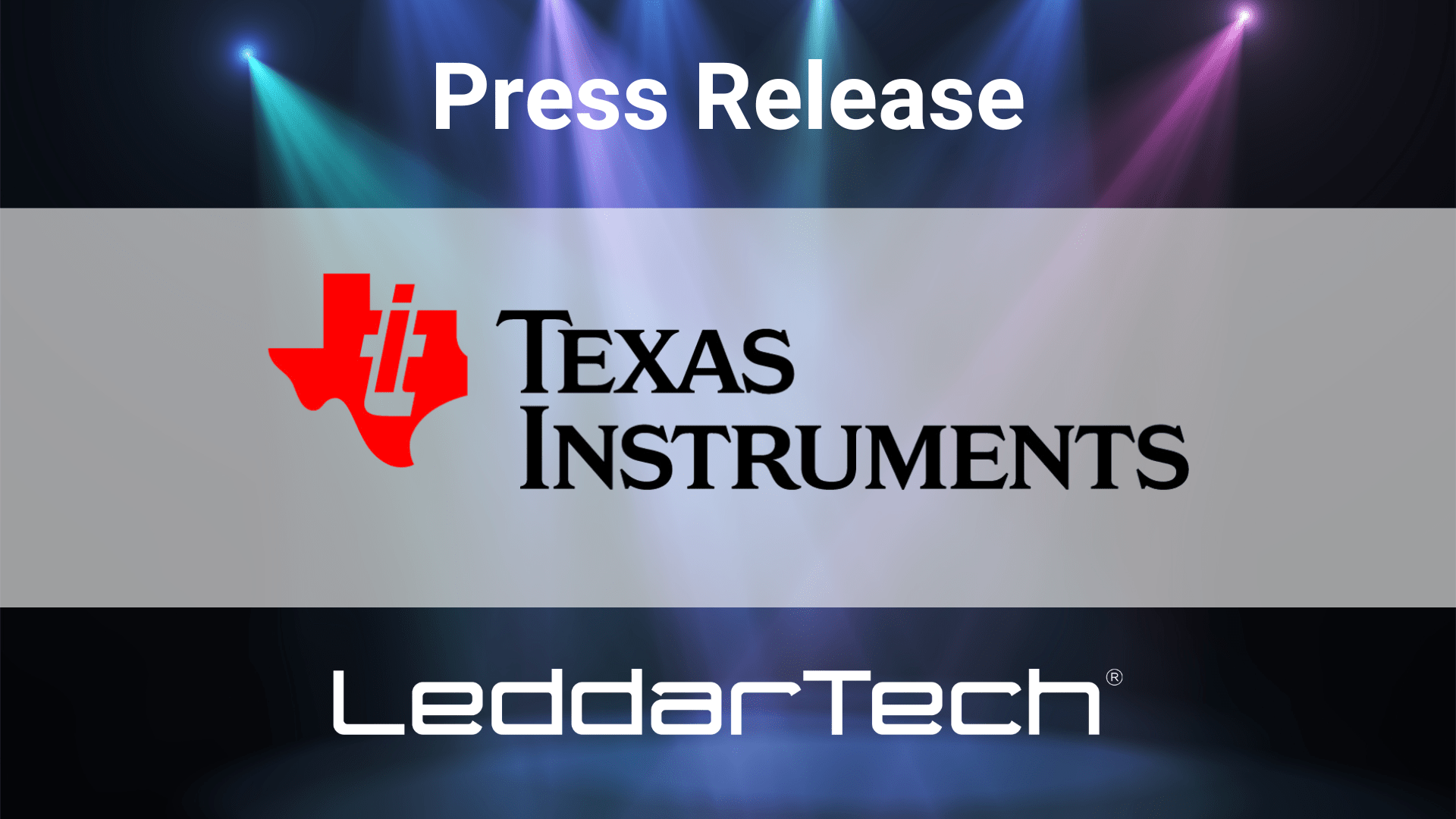 Leddar_Tech's tweet card. PRESS RELEASE – LeddarTech announces collaboration with Texas Instruments for ADAS and AD solutions. TI to make advanced royalty payments to license LeddarTech software.