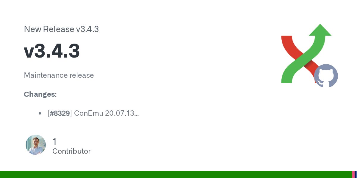 git_extensions's tweet card. Maintenance release Changes: [#8329] ConEmu 20.07.13 [#8323] Dark silver theme [#8319] Resize also the backup/default avatar image [#8318] FormCommit: No summary for deleted submodules [#8296] D...