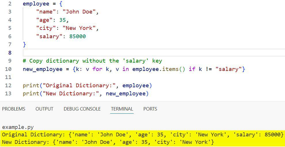 funcodingacadmy's tweet card. Learn four simple methods to copy a Python dictionary without one key. Step-by-step examples using dictionary comprehension, pop, del, and copy methods.