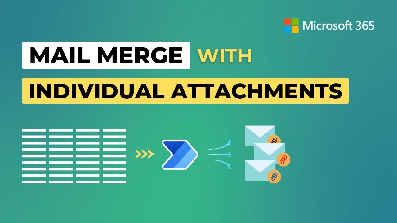 technolo_giate's tweet card. Power Automate Mail Merge with Individual Attachments | Send Mails...