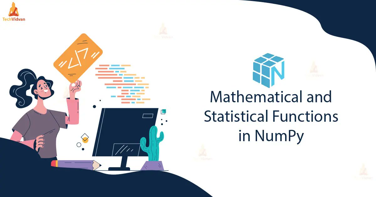VidvanTech's tweet card. NumPy's mathematical and statistical functions allow for the efficient execution of complex mathematical and statistical operations.