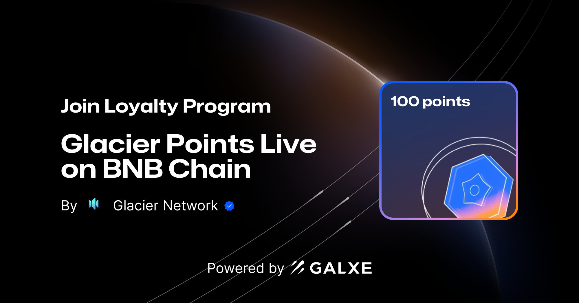 Glacier_Labs's tweet card. Join Glacier Points Live on BNB Chain 🔸 on Galxe. Earn loyalty points by contributing to Glacier Network and enhance your web3 presence and reputation.