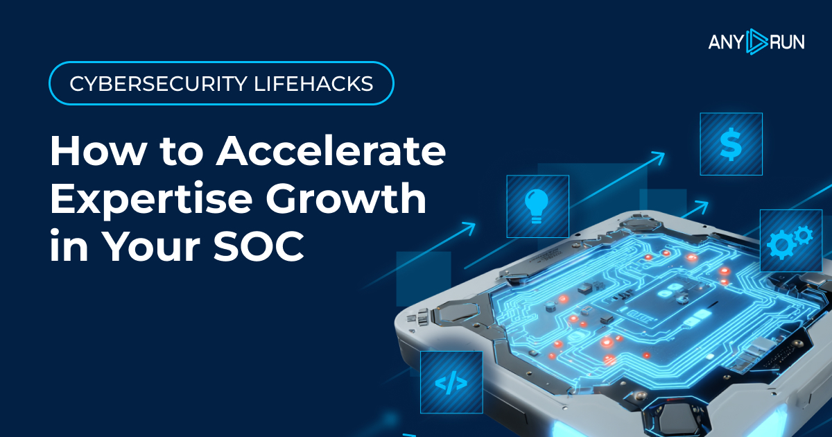 anyrun_app's tweet card. Struggling with SOC skills gap? Learn proven strategies to accelerate SOC team growth through interactive threat analysis.