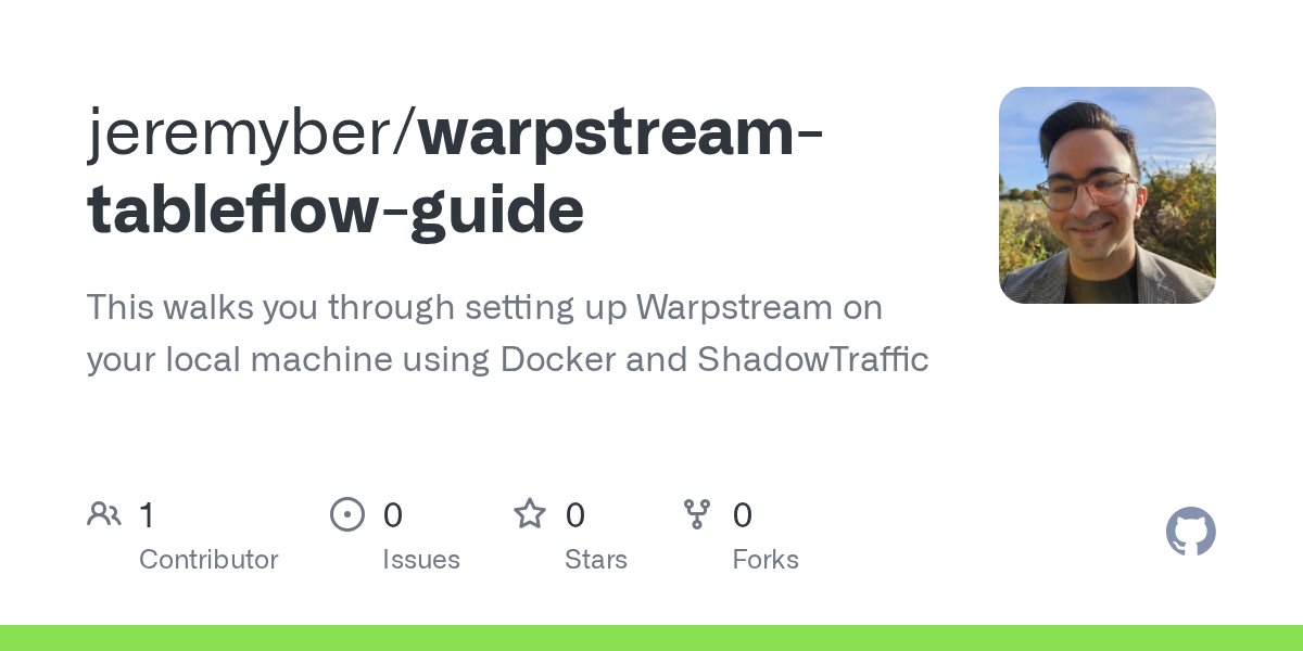 Igfasouza's tweet card. This walks you through setting up Warpstream on your local machine using Docker and ShadowTraffic - jeremyber/warpstream-tableflow-guide